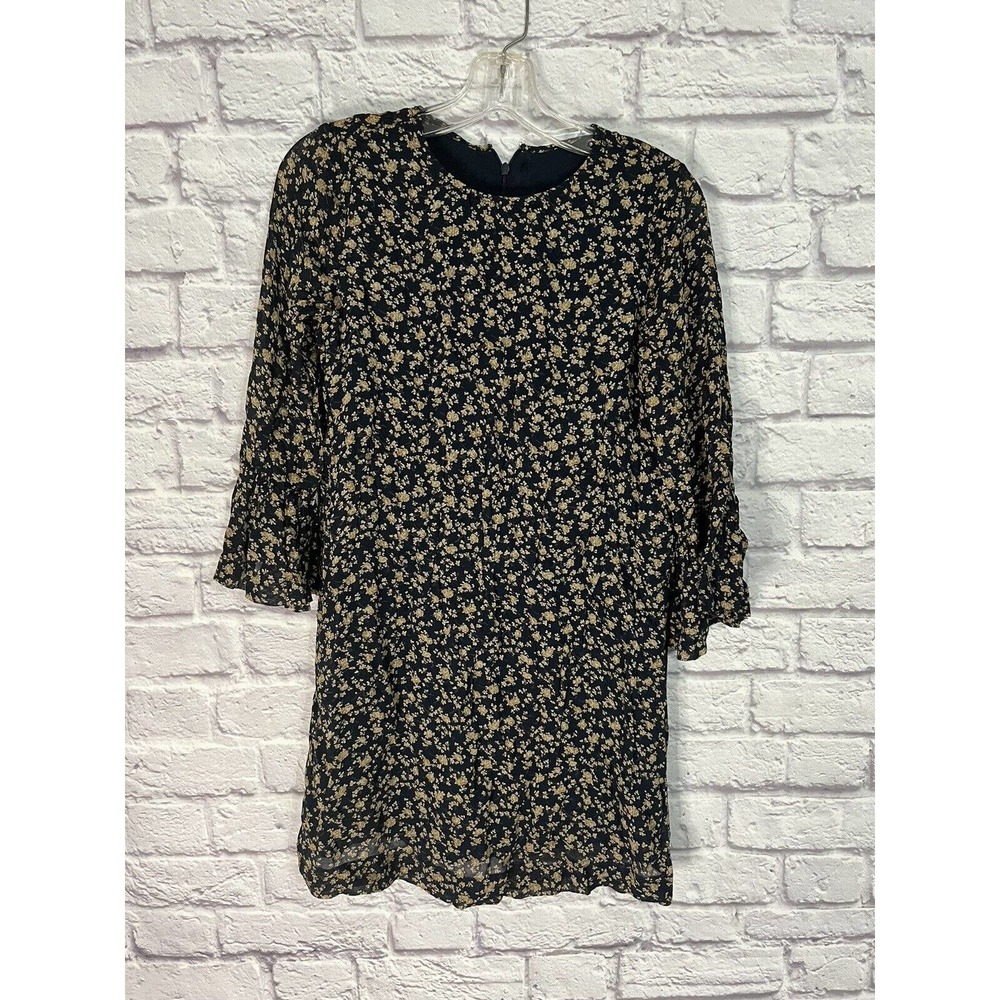 Ganni Bartlett Georgette Eclipses Miniature Rose Dress Small
